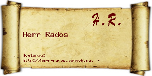 Herr Rados névjegykártya
